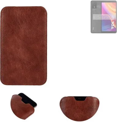 Produktbild von K-S-Trade Schutzhülle Handyhülle kompatibel mit TCL 501 Handytasche Kunstleder Sleeve in braun