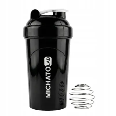Zdjęcie produktu dla Bidon do picia i mieszania protein, MichatoLab, 500 ml, czarny