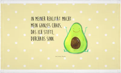 Produktbild von Mr. & Mrs. Panda Flauschtuch Avocado Glücklich - Gelb Pastell - Geschenk, 50x100 Handtuch, Chaos, kleines, gesichtstuch, Chaotisch