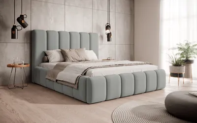 Produktbild von Polsterbett Dream 200x200 - Designerbett mit Bettkasten & Lattenrost - Hellgrau & Magic Velvet 2218