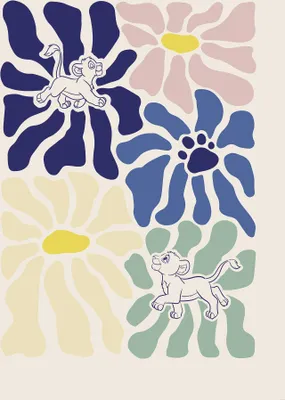 Produktbild von Komar Wandbild- Disney The Lion King Between Flowers - Größe 50 x 70 cm