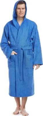 Produktbild von Arus Bademantel Pacific für Herren, wadenlang, Farbe:Königsblau, Größe:L