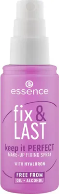 Zdjęcie produktu dla Essence fix & LAST, Spray do utrwalania makijażu, 50 ml, Kobiety, aqua (water), propylene glycol, pvp, sodium hyaluronate, ethylhexylglycerin, phenoxyethanol, Alkohol, Zapach, Gluten, Olej, Paraben
