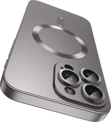 Immagine prodotto di Custodia magnetica per iPhone 16 Pro Max, custodia protettiva in silicone opaco con protezione dell'obiettivo, compatibile con MagSafe Grigio