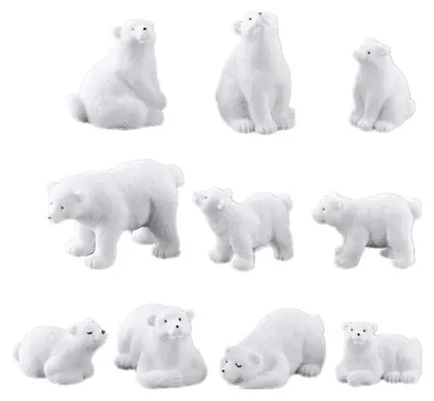 Imagen del producto de Set de 10 figuras de ositos en miniatura para decoración