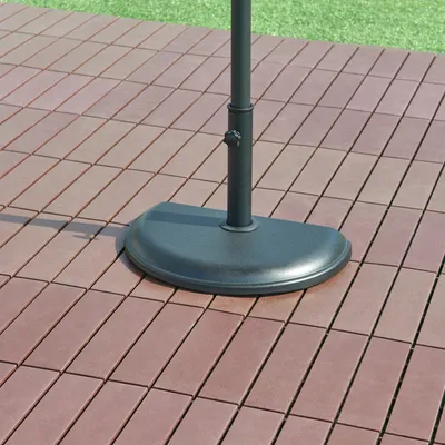 Zdjęcie produktu dla Stojak na parasol przeciwsłoneczny 'Bisenti' betonowy 45x29x4.5cm półokrągły czarny 10 kg