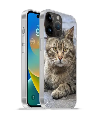 Produktbild von MuchoWow® Handyhülle Schutzhülle Hülle für Apple iPhone 14 Pro Max Katze - Tier - Braun - Mädchen - Kinder - Jungen - Kind Silikon Softcase Handy Hülle - Hardcover