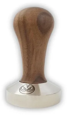 Immagine prodotto di Pressino per espresso da 58,5 mm per filtri IMS-Konkurrenz, in legno di noce e acciaio inossidabile, fondo liscio