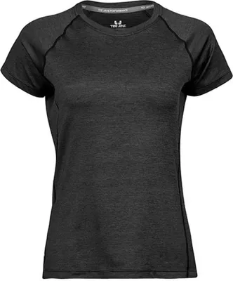 Produktbild von TEE JAYS Damen CoolDry Sport T-Shirt 18.7021 Gr. XL black melange
