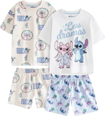 Produktbild von Lilo & Stitch - "Less Dramas" Schlafanzug mit Shorts für Mädchen (2er-Pack) NS9391 (158-164) (Bunt bedruckt)