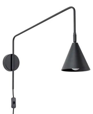 Produktbild von Wandleuchte mit Kabel und Stecker Schalter Metall H: 30 cm Schwarz E14 Modern Wandlampe