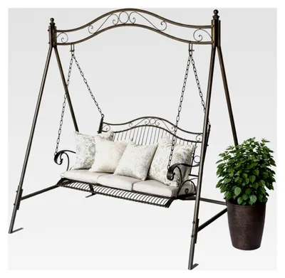 Produktbild von Hollywoodschaukel 2-Sitzer Metall Antik Gartenschaukel