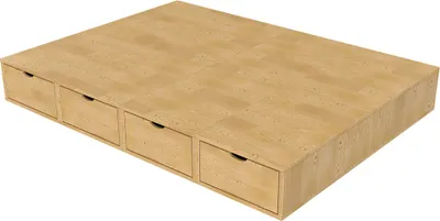 Produktbild von Doppelbett mit stauraum Cube - 140x200 - Honig