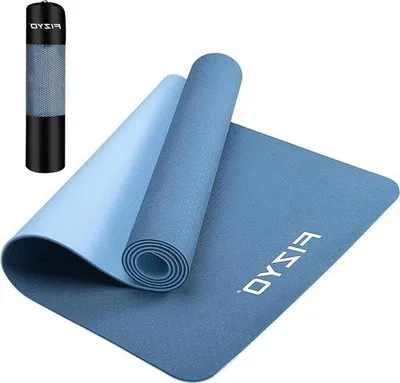 Image de Tapis de sport Antifries 06 cm 183 x 61 cm – Tapis d'entraînement en TPE pour le Pilates et le yoga – avec sangles de transport et sac