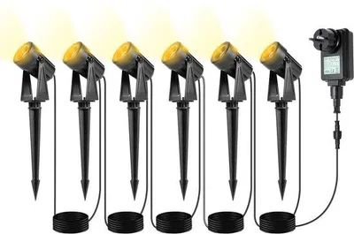 Obrázek produktu pro LED bodová světla 6 v 1 s kolíkem do země, teplá bílá, sada 6 ks, vodotěsná, IP65
