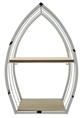 Zdjęcie produktu dla Półka Boat White Półka ścienna Maritime metal MDF drewno 48x32x12 cm Półka dekoracyjna Shabby