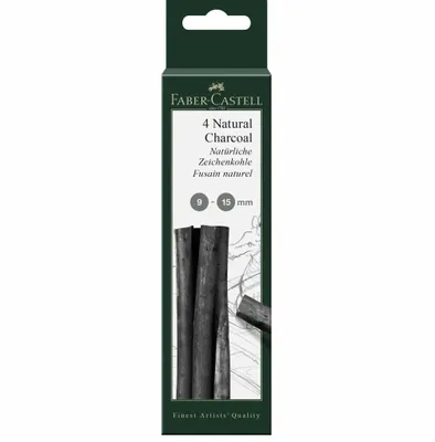Produktbild von Faber-Castell Pitt Zeichenkohle Stick 9-15 mm, 4 Stück(e), Dunkles Grau, Rund, Anthrazit, Erwachsener, Karton mit Aufhänger