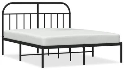 Produktbild von vidaXL Bettgestell mit Kopfteil Metall Schwarz 140x190 cm