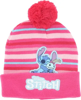 Produktbild von Lilo & Stitch Bommel-Mütze – Warme Wintermütze für Kinder Onesize Pink