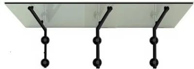 Immagine prodotto di Glaszentrum Hagen - 230x90 cm Schizzo di vetro trasparente - Trasparente con supporto nero. supporto nero