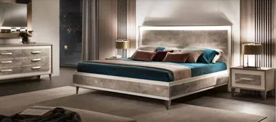 Produktbild von arredoclassic Italienisches Schafzimmer Möbel Design Garnitur Bett Nachttisch