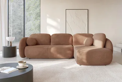 Produktbild von Masseno Ecksofa AMICO II R-S mit Schlaffunktion L-Form, Sofa mit Bettkasten, Wohnzimmersofa, Couch, Soffa, Bettsofa, Couchgarnitur- Braun, EGON 44