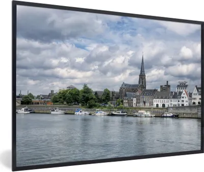 Produktbild von MuchoWow® Gerahmtes Poster Wasser - Maastricht - Luft 30x20 cm - Poster mit Schwarzem Bilderrahmen Wandposter Rahmen Foto Bilder - Kunstdruck - Bild-Poster
