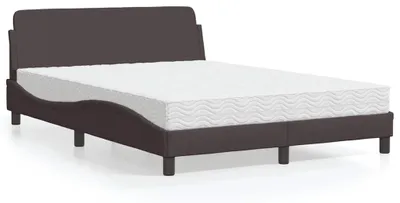Obrázek produktu pro vidaXL Postel s matrací "Dover" tmavě hnědá 140x190 cm látka