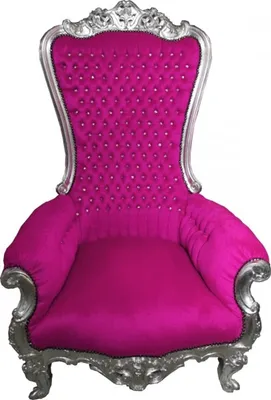 Produktbild von Casa Padrino Barock Thron Sessel Majestic Pink/Silber mit Bling Bling Glitzersteinen - Riesensessel -Thron Stuhl Tron