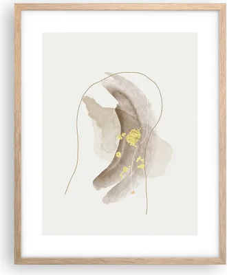 Produktbild von Gerahmtes Poster - Rahmen in heller Eiche - Braun Abstraktion Gold - 40x50 cm - Wand Bild - Wanddeko - Wandbilder - Kunstposter - Wandposter - Bilderrahmen - Bilder - Kunstdruck - P2NPA40x50-4910