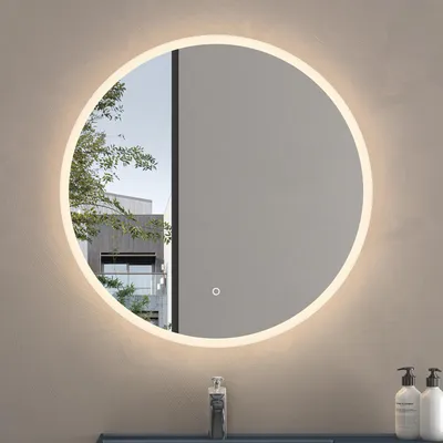 Immagine prodotto di doporro Specchio da Bagno Appeso Rotondo ŠÕ80 cm, Specchio a LED Specchio da Parete Senza Cornice Ramata di 5mm Anti-Appannamento LED-Badspiegel 05