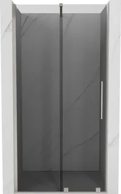 Produktbild von Mexen Velar Schiebetür Duschwand 120 cm, Graphit, Gebürsteter Nickel - 871-120-000-41-97