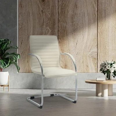 Produktbild von Besucherstuhl HLO-CP114 Kunstleder  creme