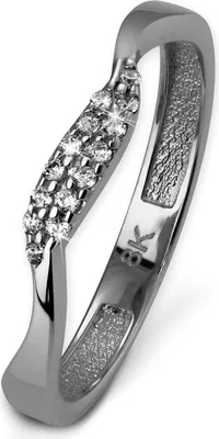 Produktbild von GoldDream 8 Karat Gold Ring Gr.54 Welle Zirkonia weiß 333er Weißgold D2GDR501J54