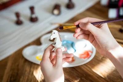 Produktbild von Rohe Schachfiguren #5 zum Selbstbemalen - DIY Kunstschachfiguren