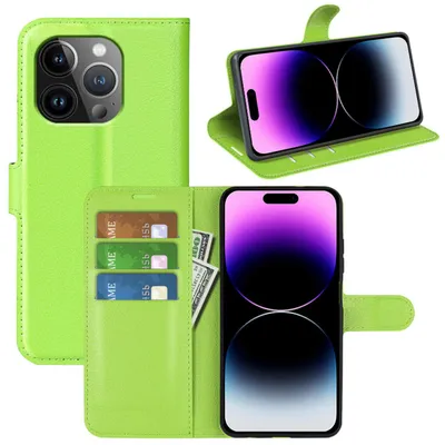 Obrázek produktu pro Pro Apple iPhone 15 Pro Smart Mobile Phone Case Green Leatherette Case Cover Case Book
