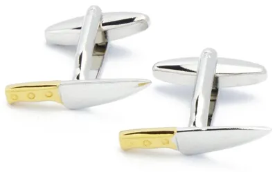 Productafbeelding van Manchetknopen - Chef's Mes - Zilver en Goud
