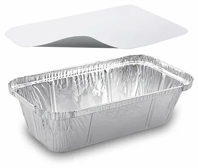Produktbild von 50x Alu-Servierschalen Menüschale inkl Deckel 690ml 201x109x49mm