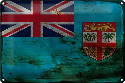 Produktbild von Blechschild Flagge Fidschi 30x20cm Flag of Fiji Rost
