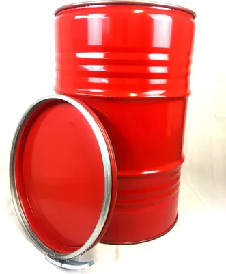 Produktbild von Metallfass 210 Liter Blechfass Fass Ölfass Tonne mit Deckel Rot