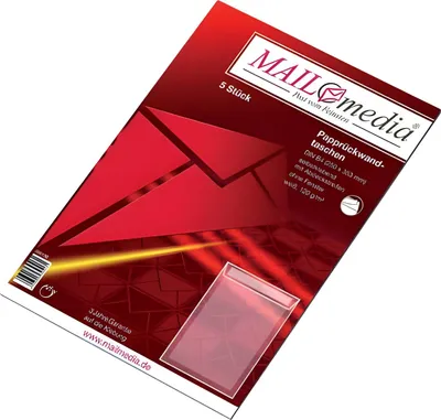 Produktbild von 5 Papprückwand Versandtaschen DIN B4 weiß Bewerbung