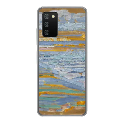 Produktbild von MuchoWow® Handyhülle Schutzhülle Hülle für Samsung Galaxy A03s Blick auf den Strand und die Seebrücke von den Dünen aus - Piet Mondrian Silikon Softcase Handy Hülle - Schutz