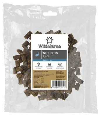 Produktbild von Wildsterne Soft Bites | Weiche Hundeleckerli aus reinem Entenfleisch | ideal für sensible Hunde | 125g
