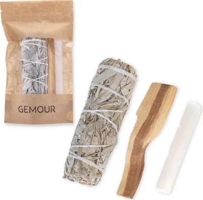 Produktbild von Palo Santo Weißer Salbei Selenit Natürliches Räucherwerk Reinigungsset