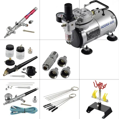 Produktbild von Agora-Tec® Airbrush Set EXPERT K1 red