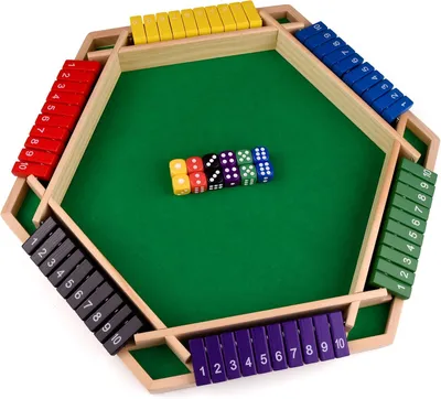 Produktbild von Shut The Box Spiel, Holz Würfelspiel für 6 Spieler, klassisches Reisespiel, für Familien