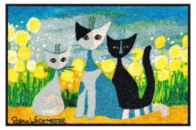 Deurmat Springtime, waschbar, 50 x 75 cm, Katzenmotiv