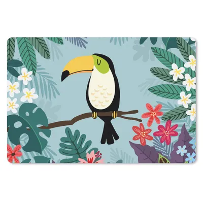 Produktbild von MuchoWow® Schreibtischunterlage Tukan - Pflanzen - Kinder - Tiere - Kinder 60x40 cm - XXL Mauspad - Großes Mauspad