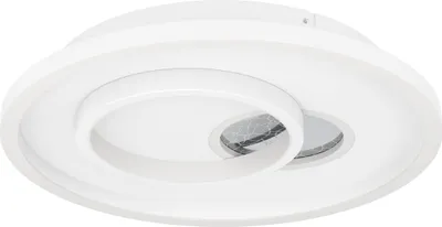 Produktbild von EGLO LED Deckenleuchte Tiriolo, geometrische Deckenlampe, Wohnzimmerlampe aus Metall und Kunststoff in Weiß und Silber, Flurlampe neutralweiß, ∅ 38 cm