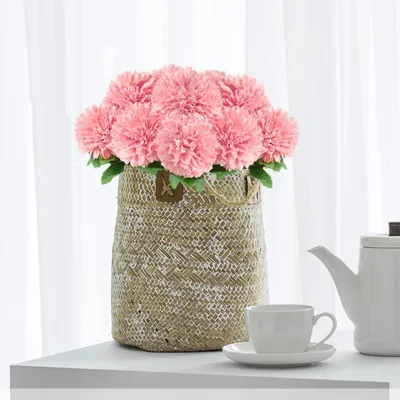Produktbild von oCreon 12 Stück Hortensienblumen - Rosa Kunstblumen für Hochzeits- und Gartenfestdekoration (28 cm)